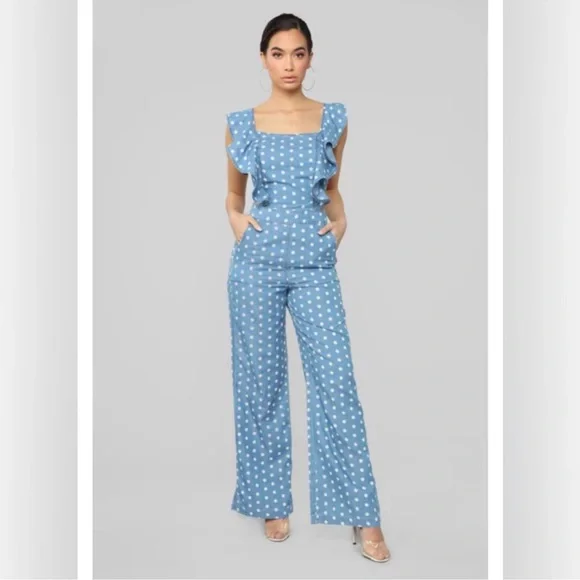 Fashion nova Polka dot open back jumpsuit - Picture 14 of 14